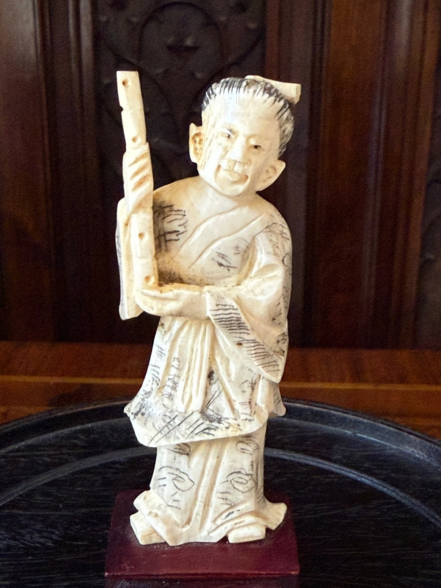 Three Carved Ivory Figurines Of Taoist Immortals, China, Late 19th – Early 20th Century-photo-4