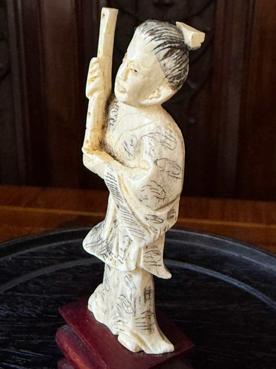 Three Carved Ivory Figurines Of Taoist Immortals, China, Late 19th – Early 20th Century-photo-6