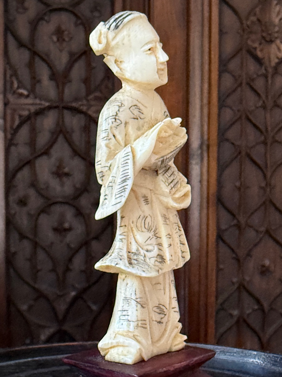 Three Carved Ivory Figurines Of Taoist Immortals, China, Late 19th – Early 20th Century-photo-8