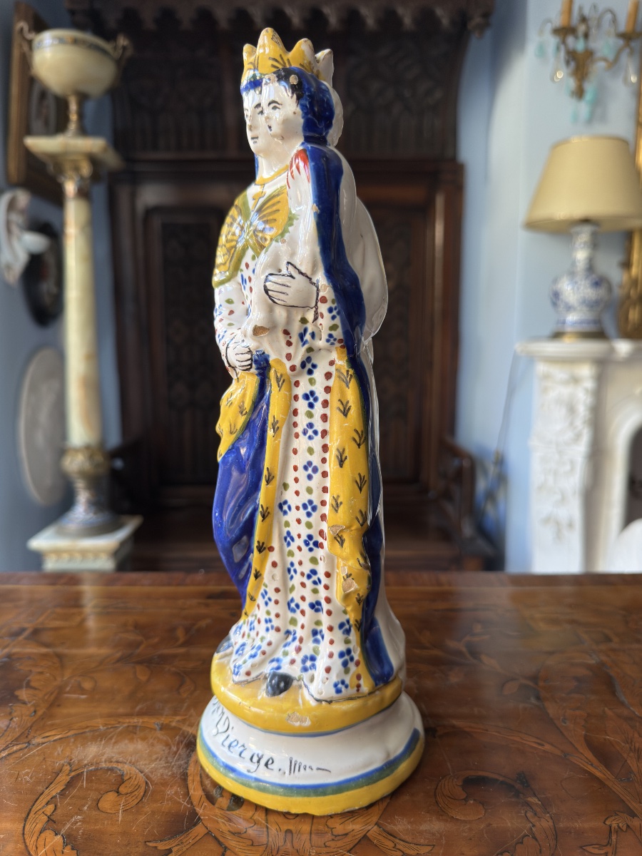 Vierge à l’Enfant en terre cuite polychrome, France, XVIIIe siècle-photo-3