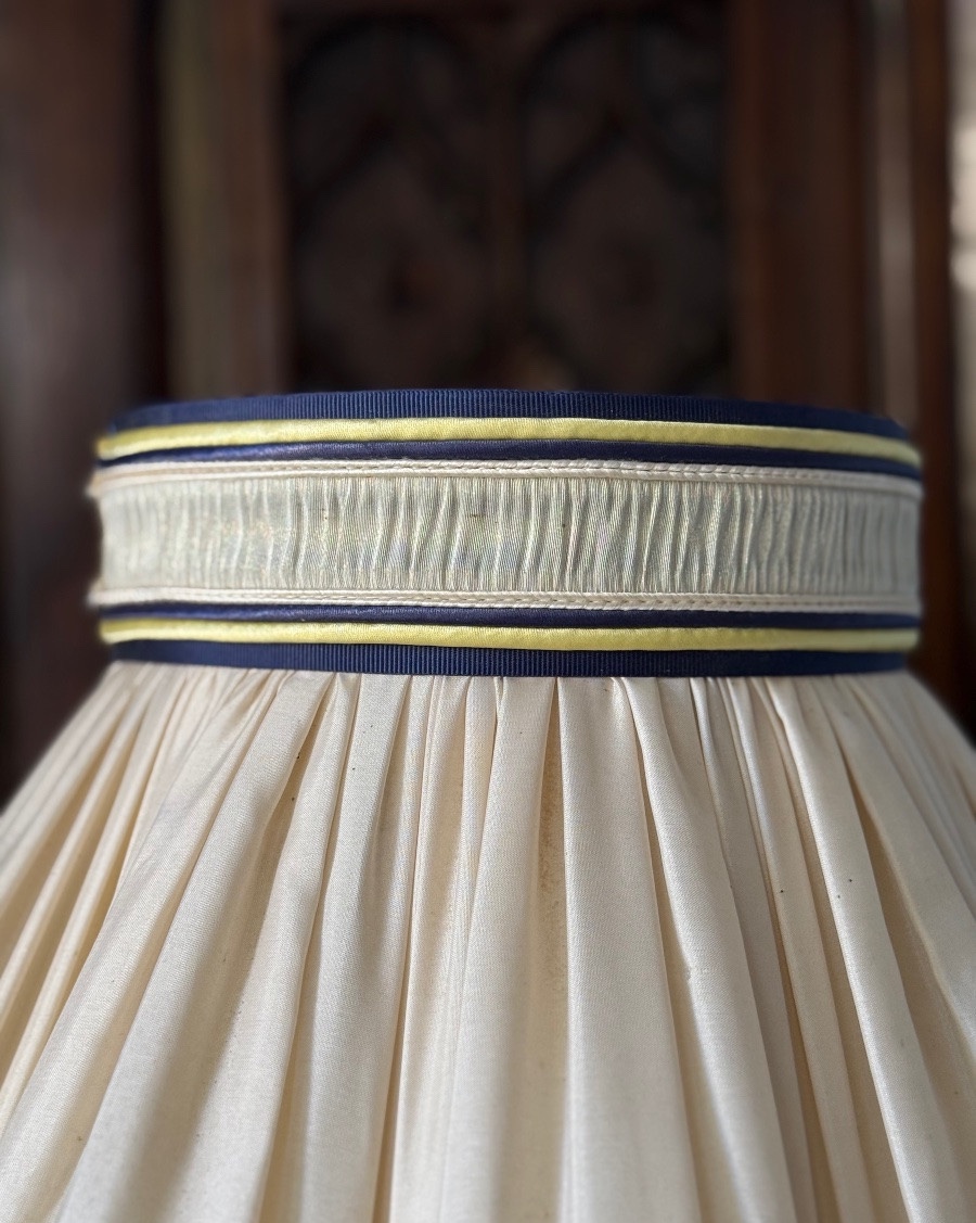 Paire de grande lampe en faïence polychrome de Gien, monture en bronze, XIX siècle -photo-5