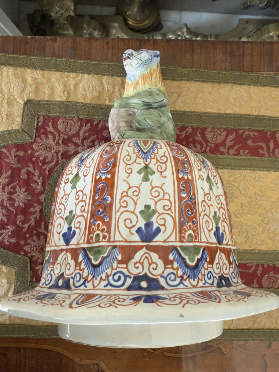 Imposante Potiche Couverte en Faïence Polychrome - d’après Delft - Faïencerie d’Art Géo Martel-photo-7