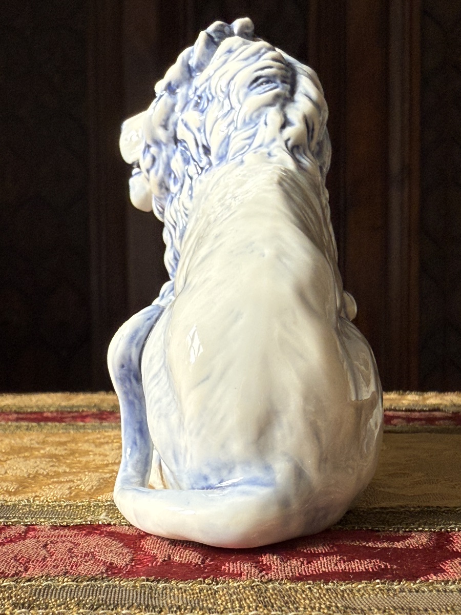 Delft- Figurine Lion en faïence, XXe siècle -photo-4