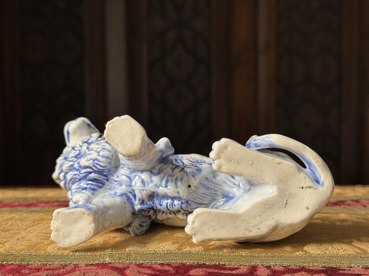 Delft- Figurine Lion en faïence, XXe siècle -photo-2