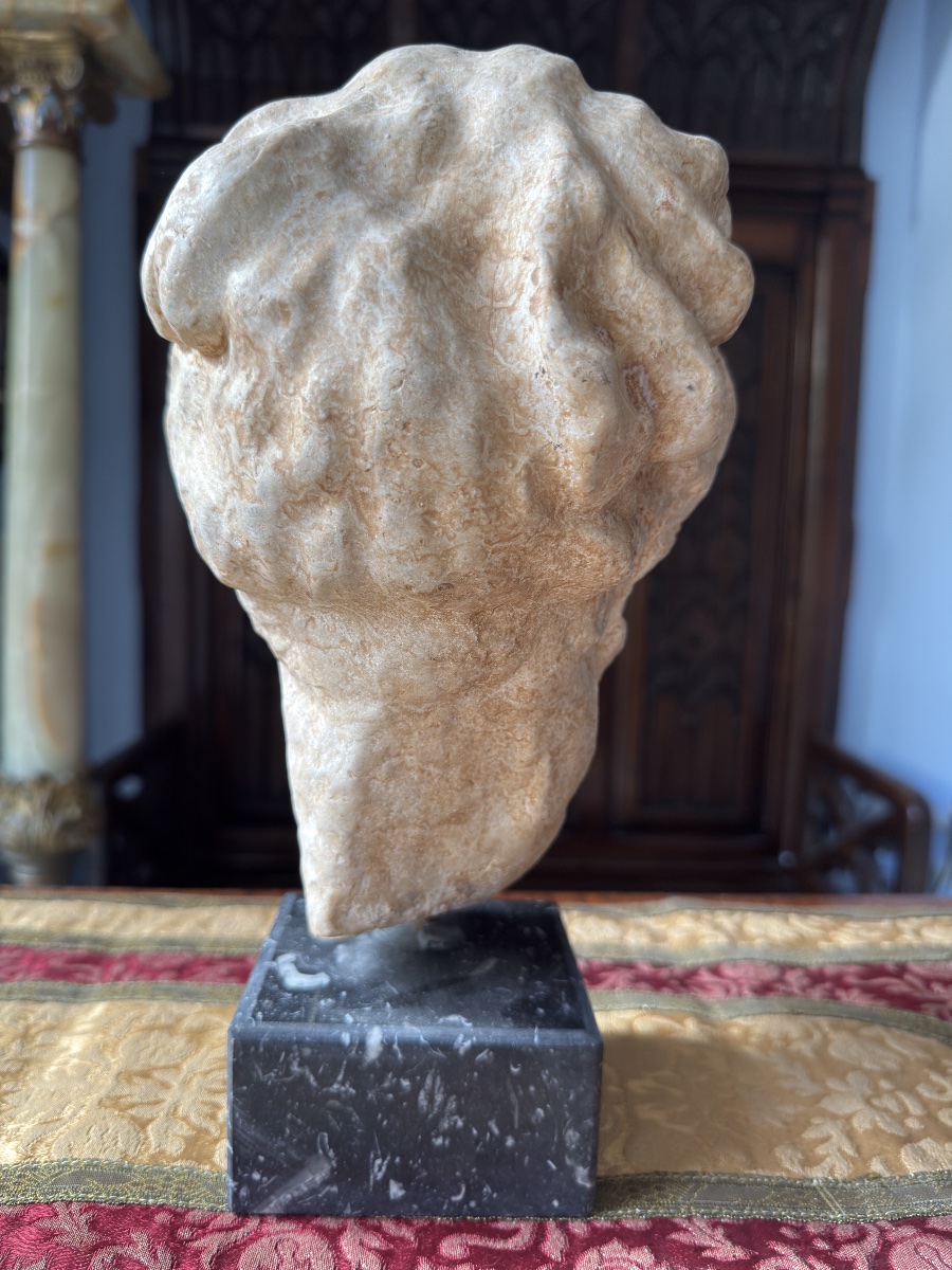 Plaster Head Of Hygieia On A Marble Base, Greece, 20th Century-photo-1