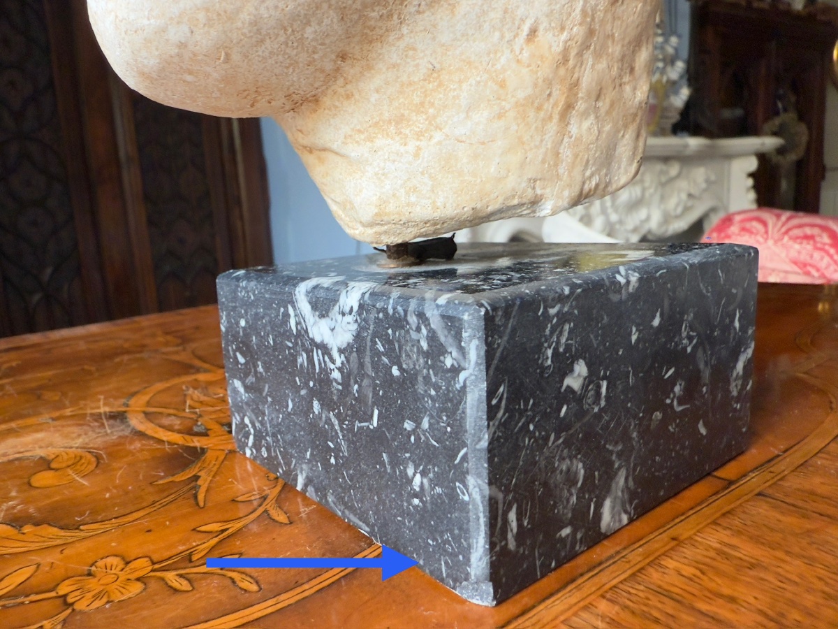 Plaster Head Of Hygieia On A Marble Base, Greece, 20th Century-photo-8