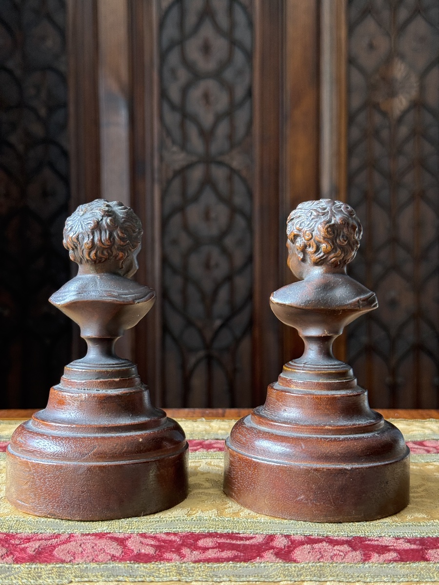 Paire de bustes en bronze « Jean qui rit, Jean qui pleure », XIXᵉ siècle-photo-4