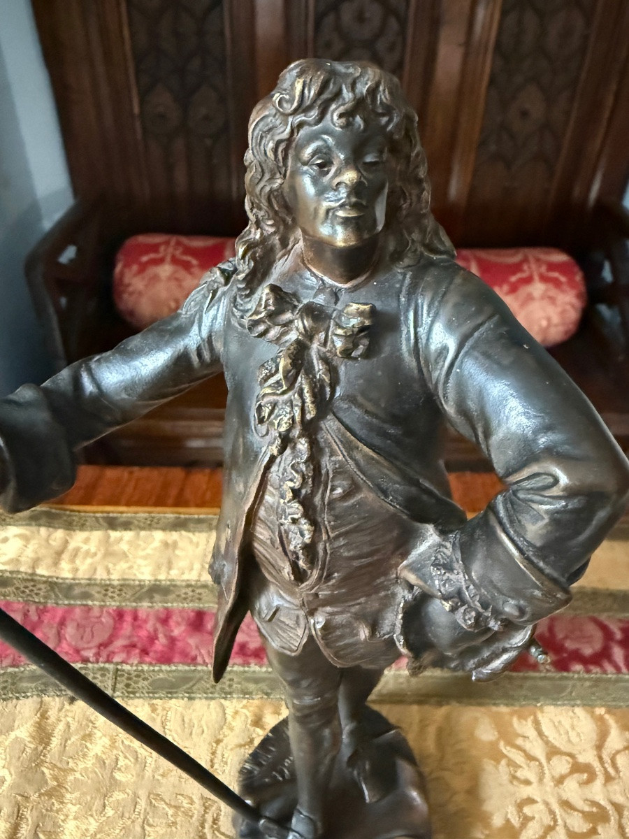 émile Louis Picault, The Bourgeois Gentleman, Bronze With Brown Patina, Late 19th Century-photo-2