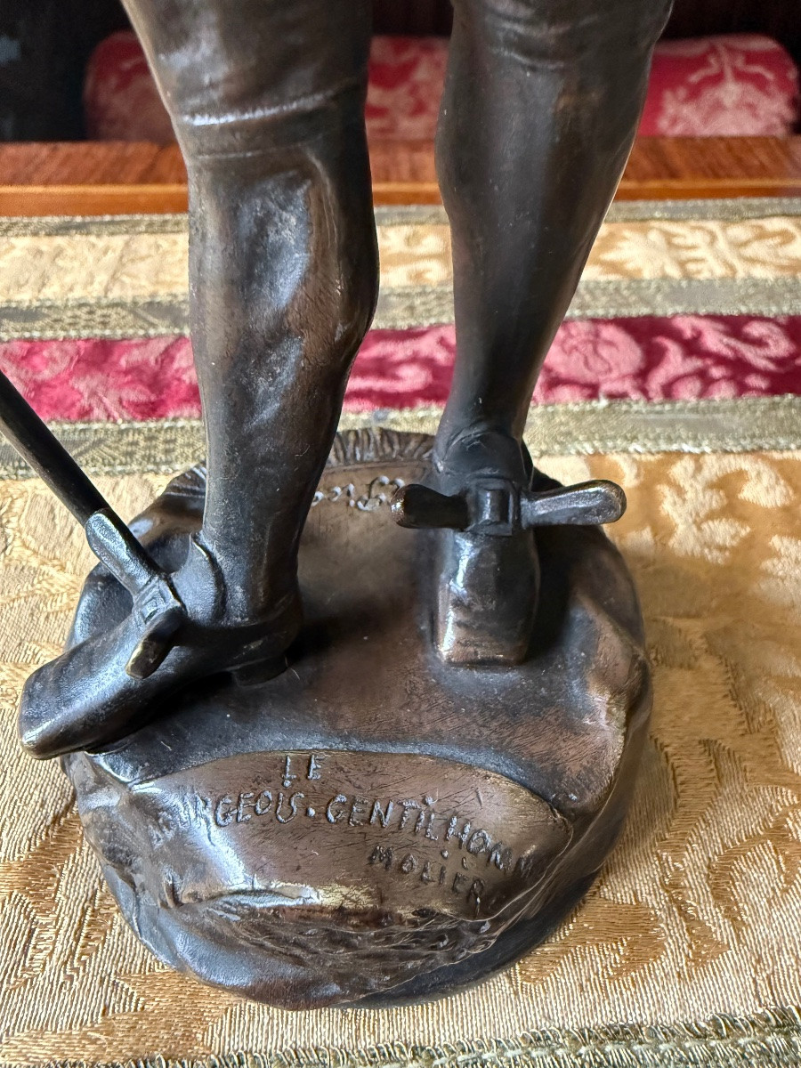émile Louis Picault, The Bourgeois Gentleman, Bronze With Brown Patina, Late 19th Century-photo-4