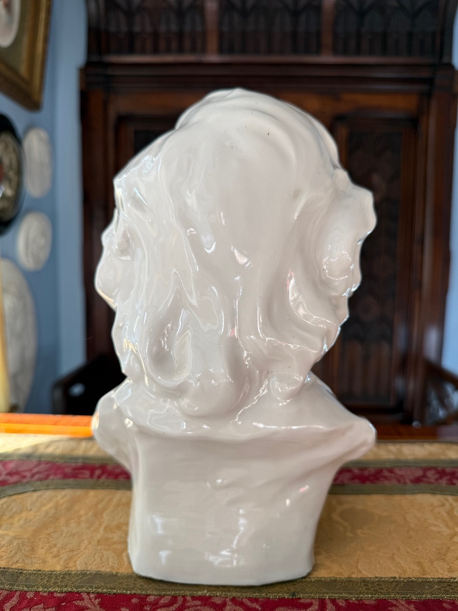 Frédéric Chopin, buste en porcelaine blanche vernissée, d’après Raphaël Nannini (1852–1925)-photo-4