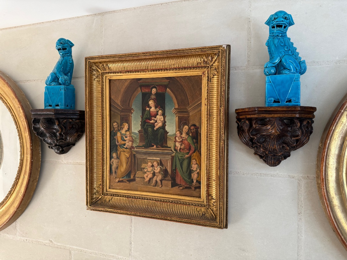 Pair Of Glazed Ceramic Foo Dogs, China, 20th Century  -photo-5