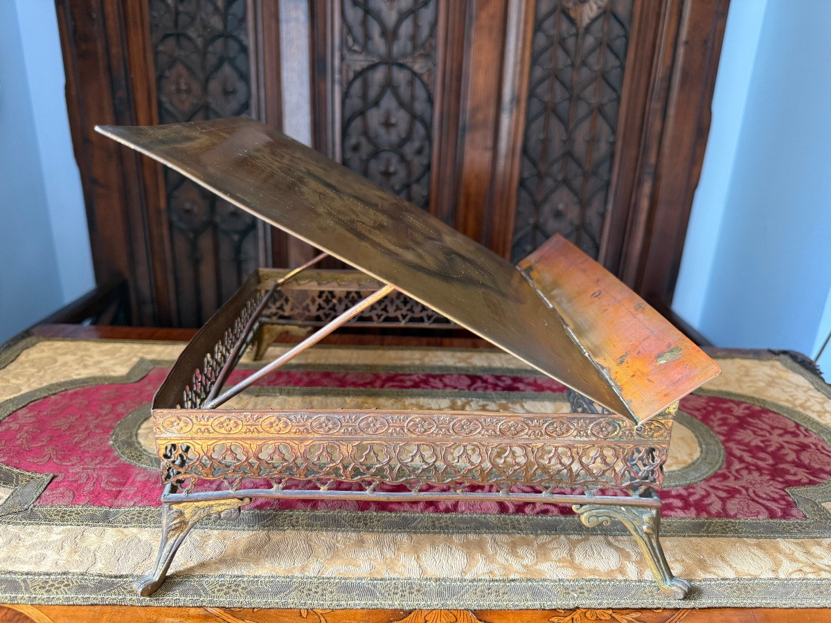 Lutrin en Laiton Massif Doré – XIXe siècle – Lectern Religieux Catholique-photo-2
