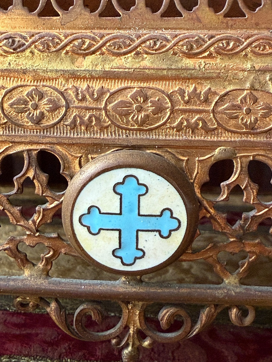 Lutrin en Laiton Massif Doré – XIXe siècle – Lectern Religieux Catholique-photo-5