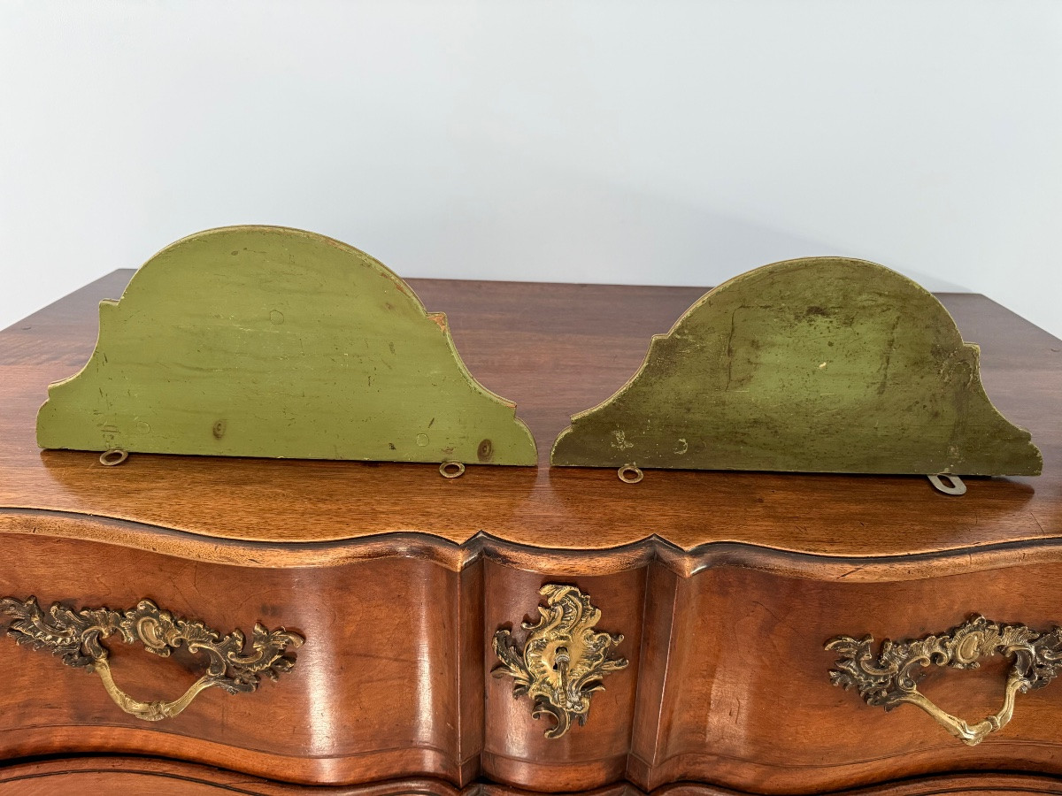 Pair Of Italian Baroque Sconce Brackets In Carved Wood-italy, Second Half 18th Century-photo-7