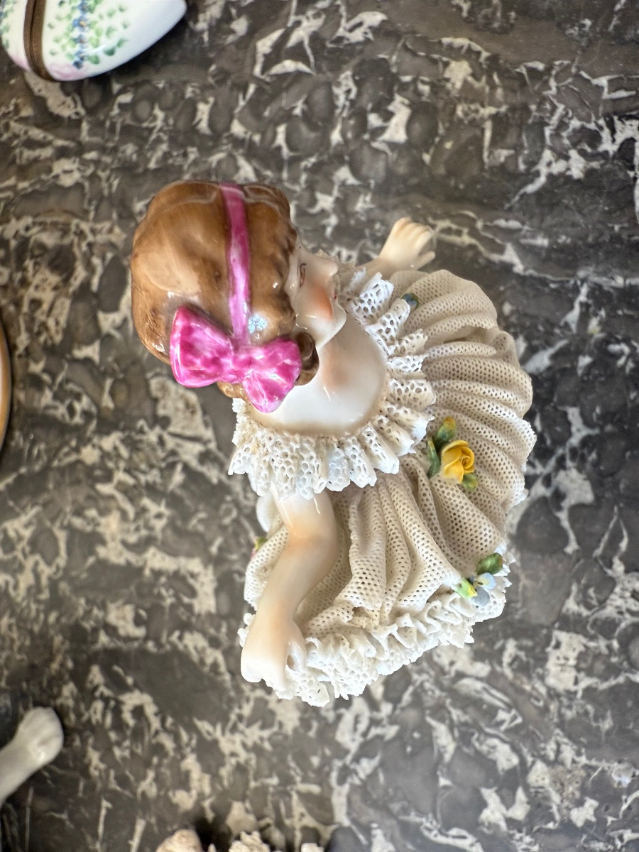 Danseuse en porcelaine de Dresden – Début XIXᵉ siècle - Signé-photo-5
