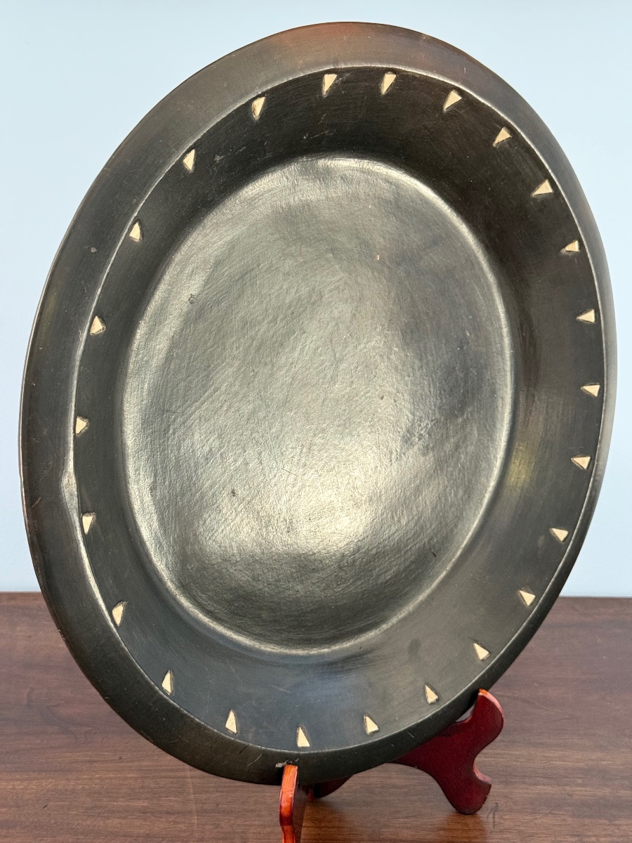 Berber Dish In Ebony Terracotta With Bone Inlays - High Atlas, Circa 1920-1960-photo-4