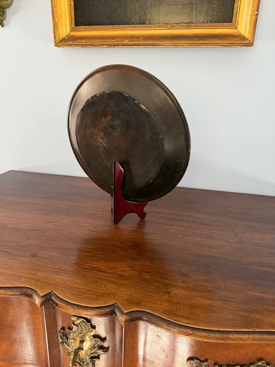 Berber Dish In Ebony Terracotta With Bone Inlays - High Atlas, Circa 1920-1960-photo-2
