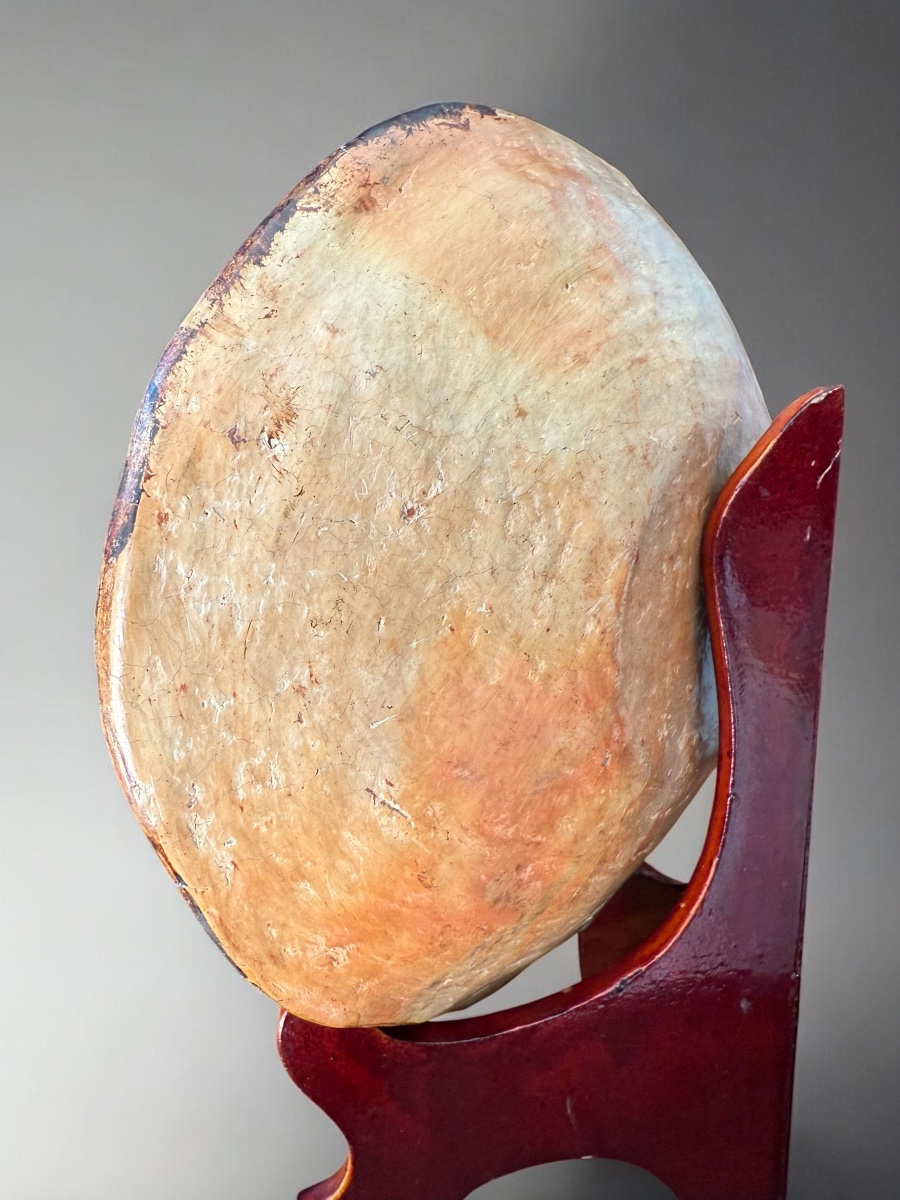 Berber Varnished Sejnane Dish - Abstract Polychrome Decor - 20th Tunisia-photo-2