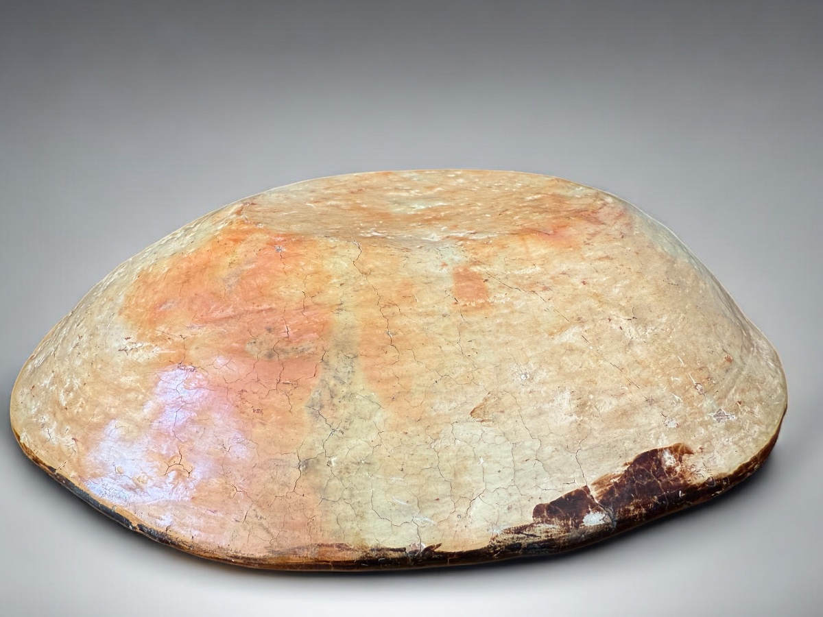 Berber Varnished Sejnane Dish - Abstract Polychrome Decor - 20th Tunisia-photo-4