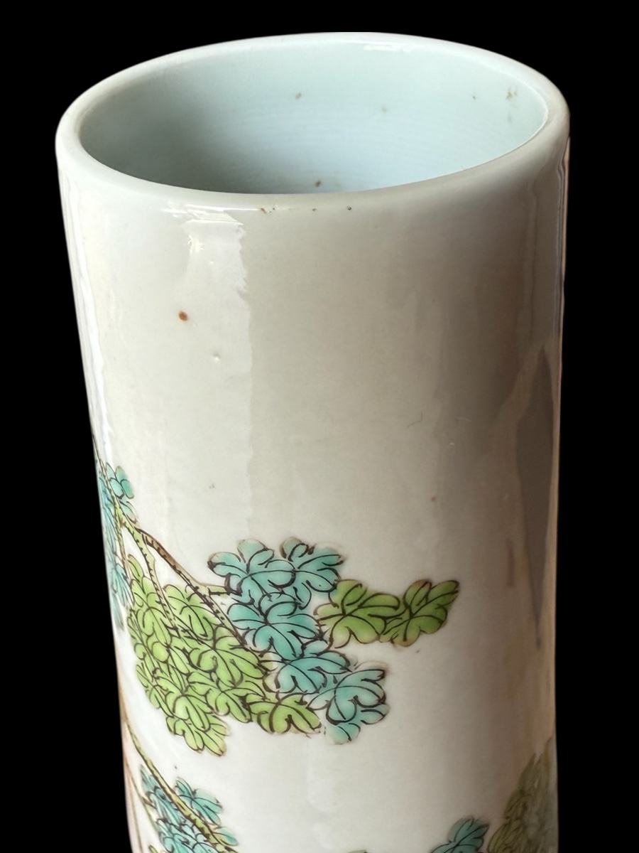 Vase en porcelaine polychrome, décor famille rose – Chine – fin XIX début XXᵉ siècle-photo-4