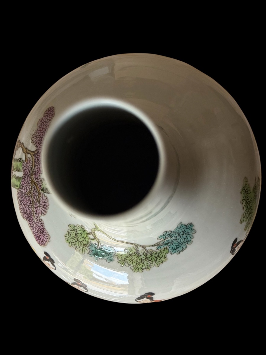 Vase en porcelaine polychrome, décor famille rose – Chine – fin XIX début XXᵉ siècle-photo-5