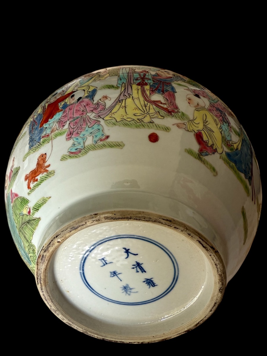 Vase en porcelaine polychrome, décor famille rose – Chine – fin XIX début XXᵉ siècle-photo-6
