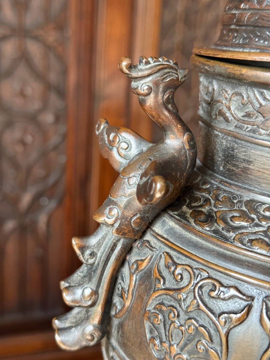 Bronze Incense Burner With Archaic-style Decoration, China, 19th Century—studio Mark-photo-4