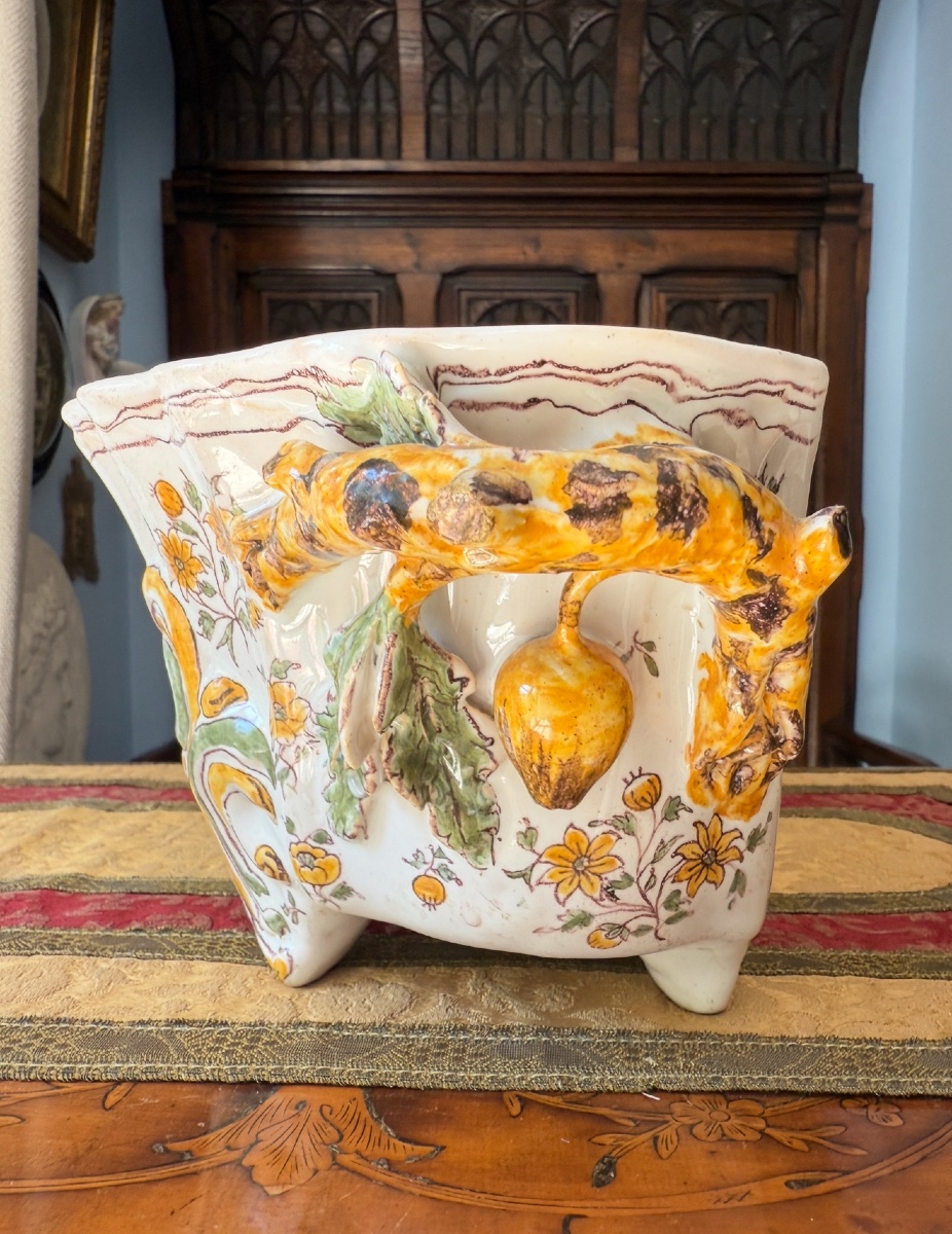 Grande et rare Bouquetière en faïence de Moustiers, XVIIIᵉ siècle -photo-4