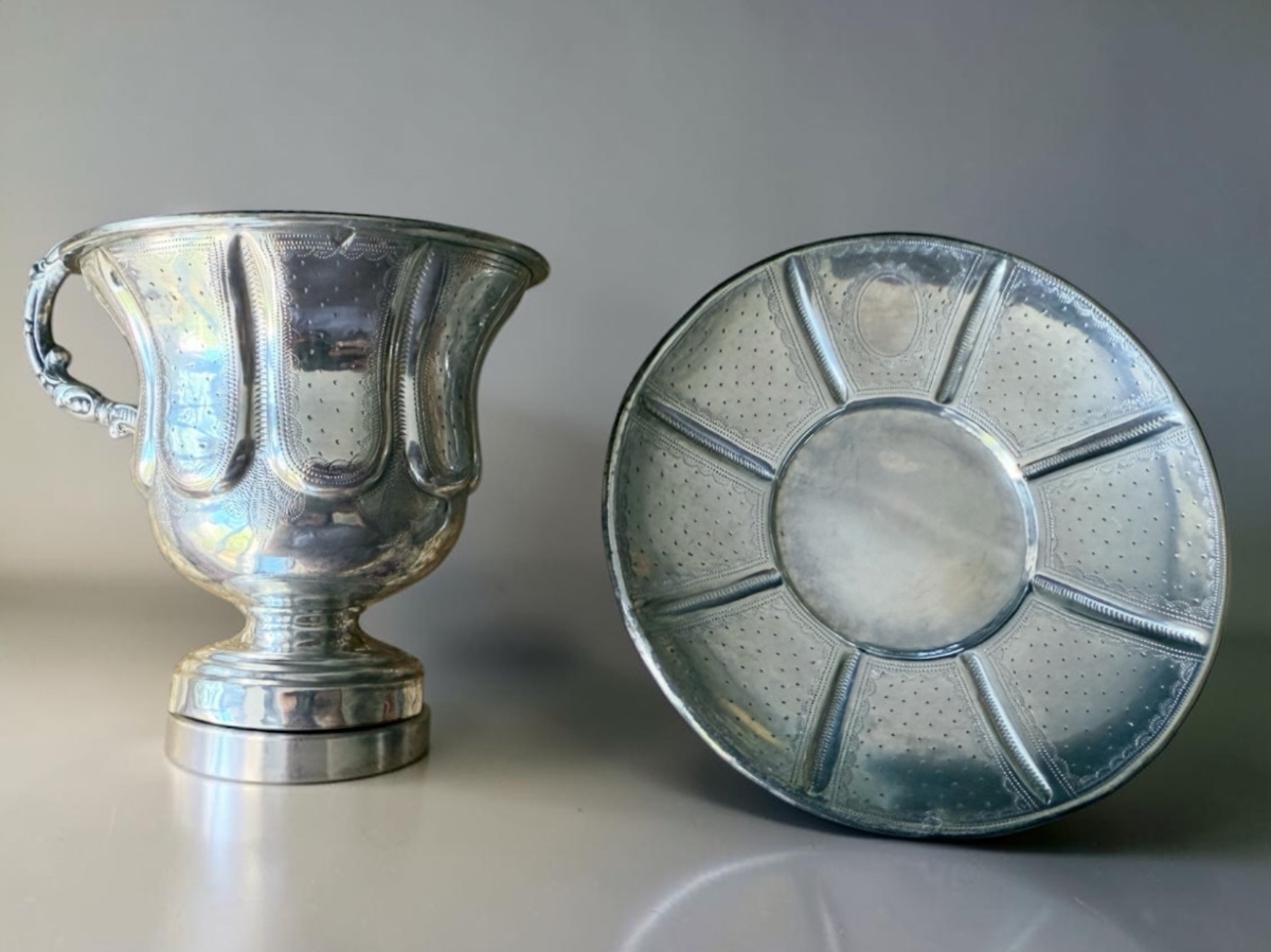 Solid Silver Cup And Saucer, France, Late 19th Century—minerva I Hallmark And Silversmith’s Hallmark-photo-3