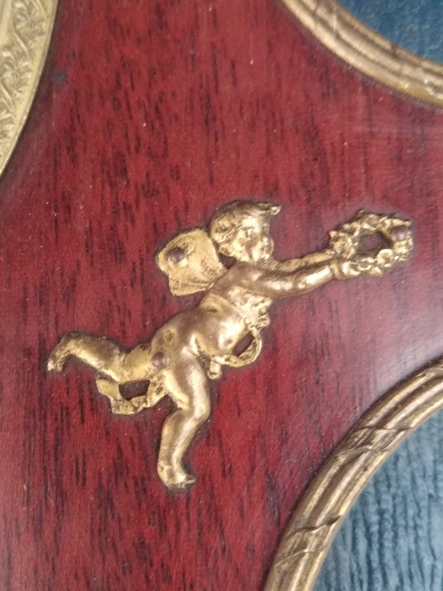 Double Folding Frame In Mahogany And Gilded Bronze, Napoleon III Period — Family Portrait-photo-2