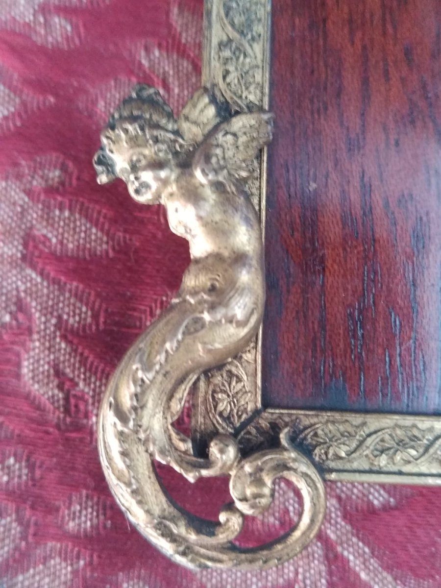 Double Folding Frame In Mahogany And Gilded Bronze, Napoleon III Period — Family Portrait-photo-4