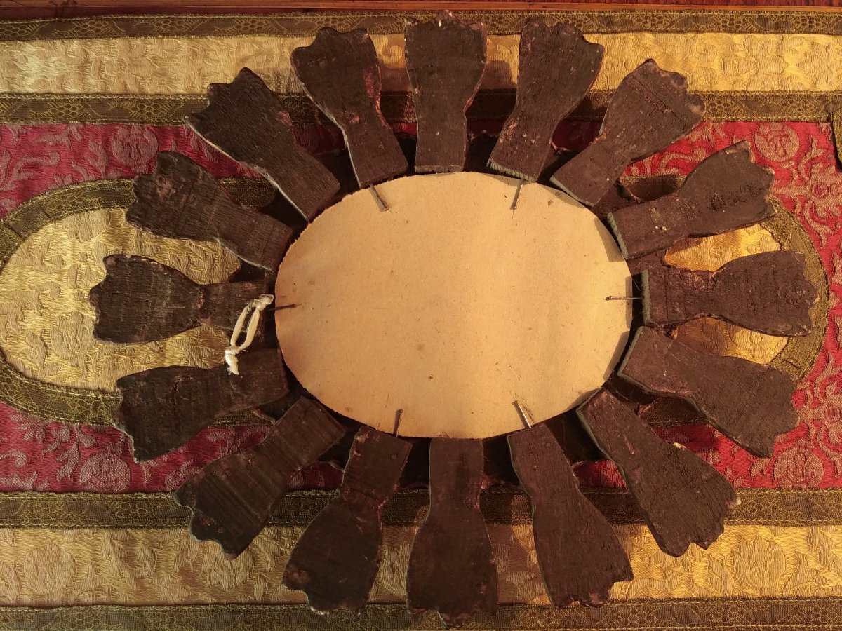 Miroir soleil en bois doré et éclats de miroir – dans le goût de Line Vautrin-photo-6