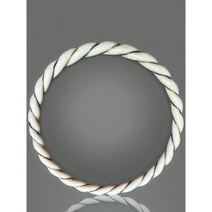 Ivory Bracelet With Gold And Silver Thread