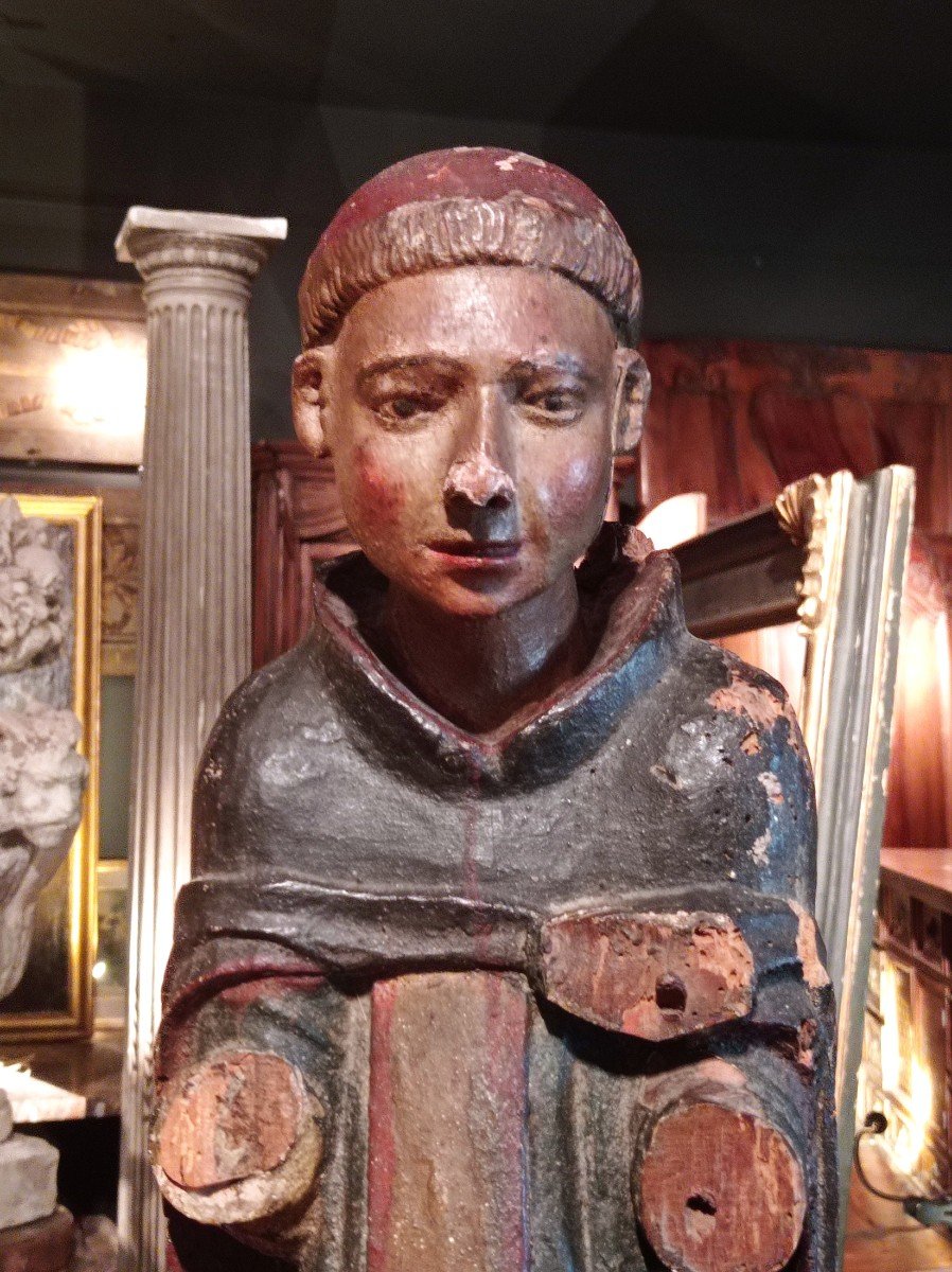 16th Century Wooden Statue Saint Anthony-photo-1