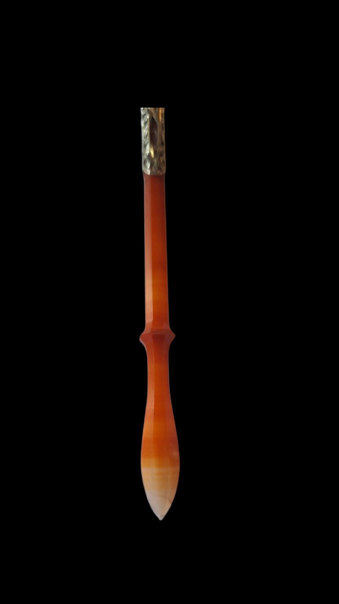 Porte plume agate et vermeil jean benoit Mallat-photo-2