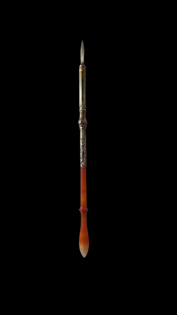Porte plume agate et vermeil jean benoit Mallat