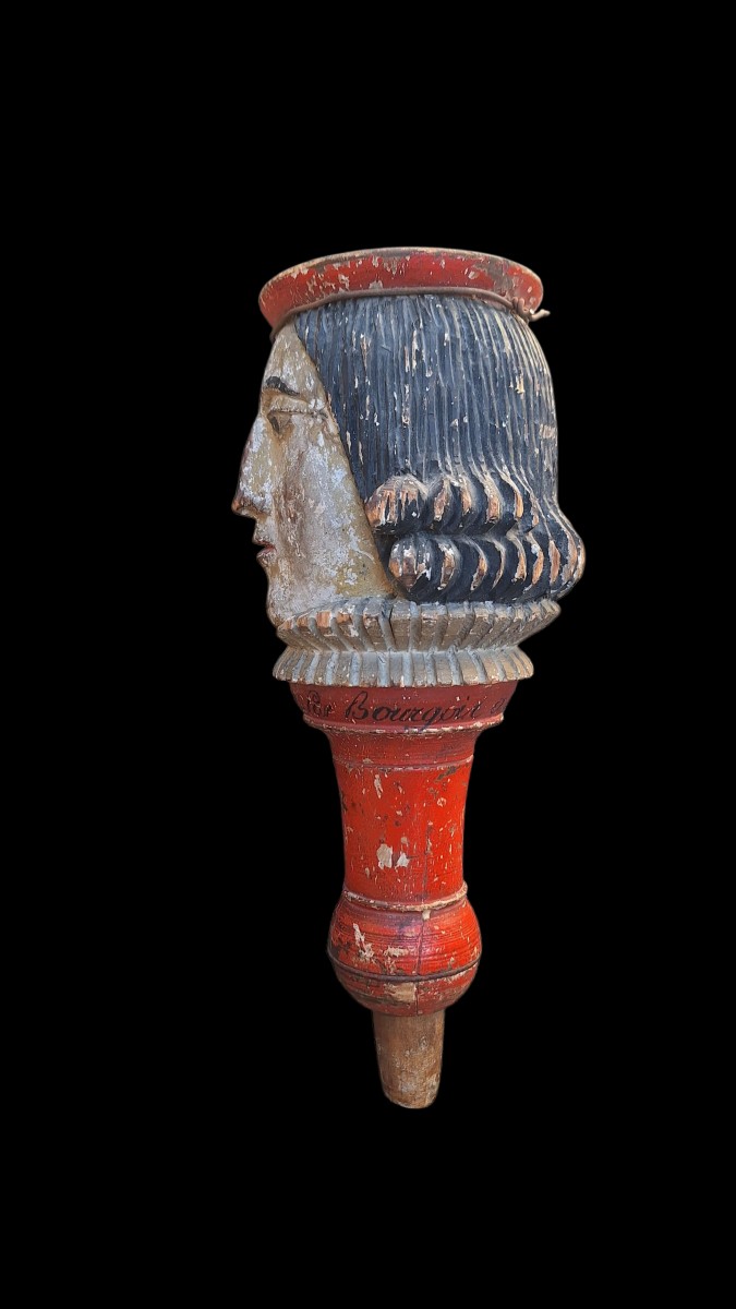 Carved Wooden Head From Noyon, Late 18th Century-photo-2