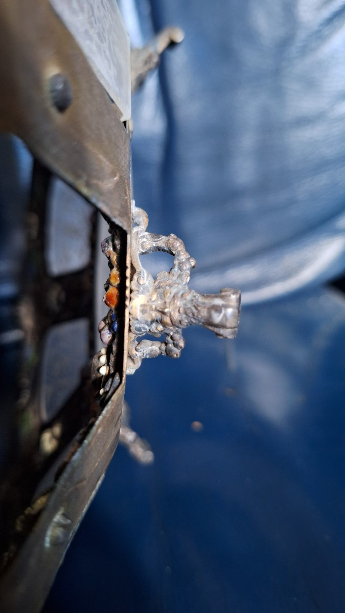 Coupe en argent , cristal de roche , émaux vers 1880-photo-3