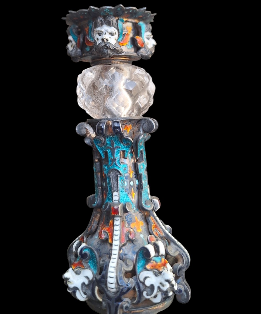 Coupe sur pied argent cristal de roche XIXéme siecle-photo-4