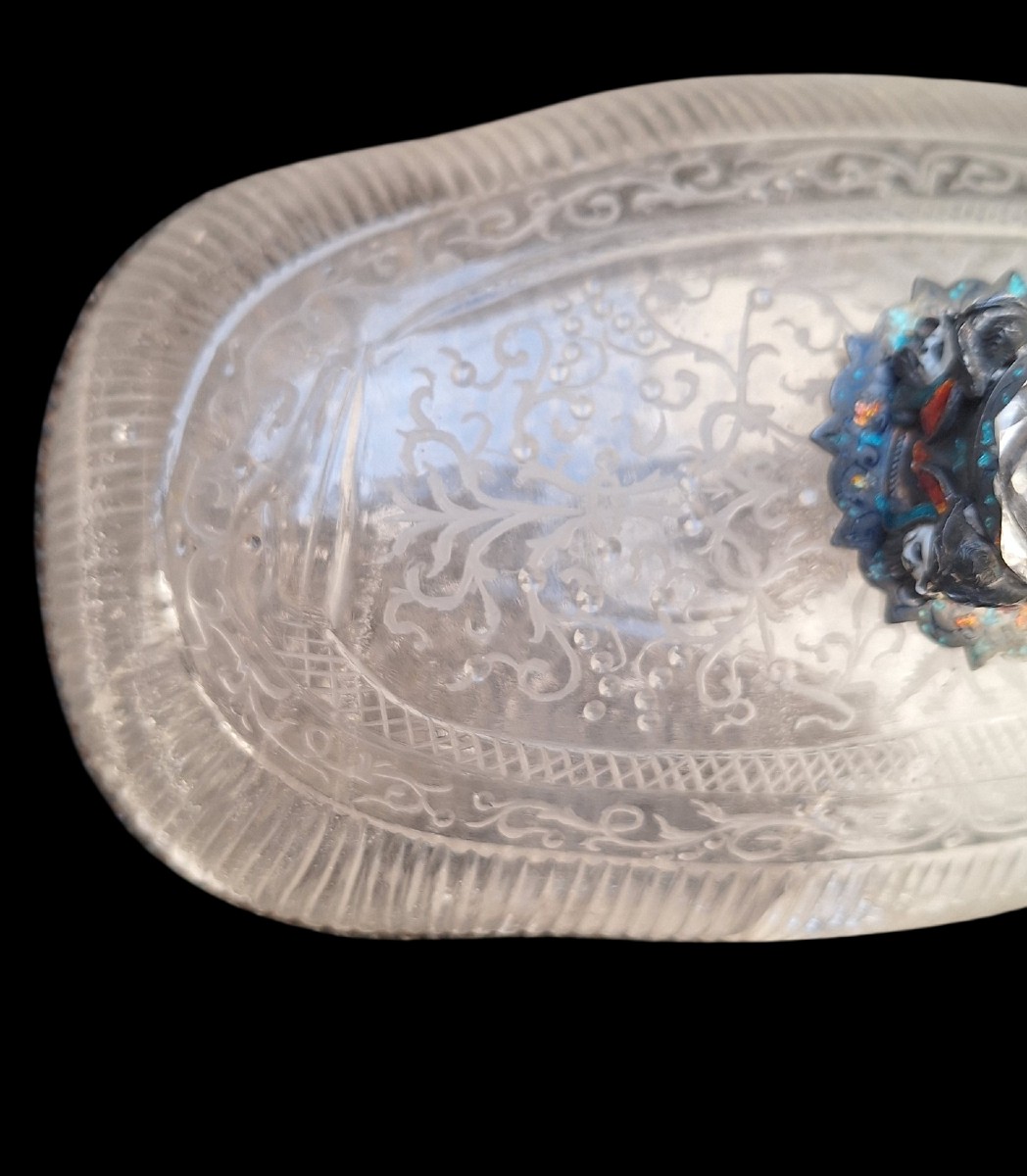 Coupe sur pied argent cristal de roche XIXéme siecle-photo-5