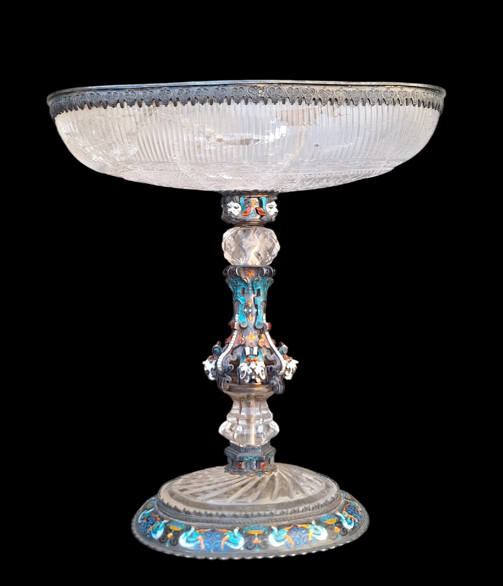 Coupe sur pied argent cristal de roche XIXéme siecle