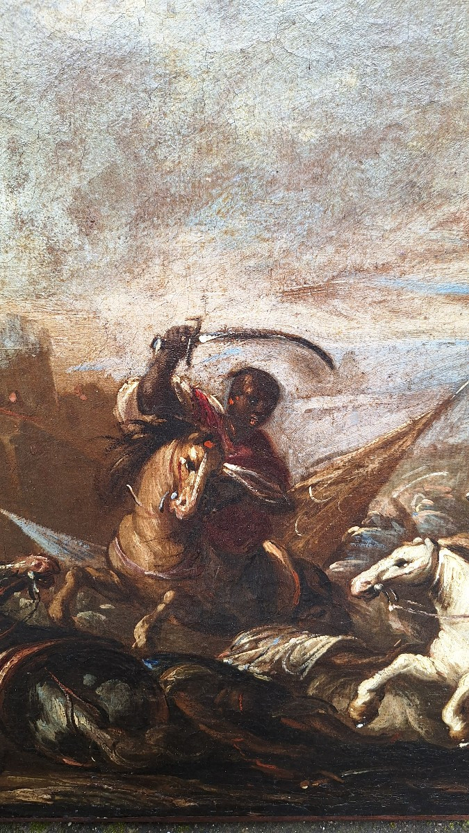 Tableau scène de bataille XVIIéme siècle-photo-2