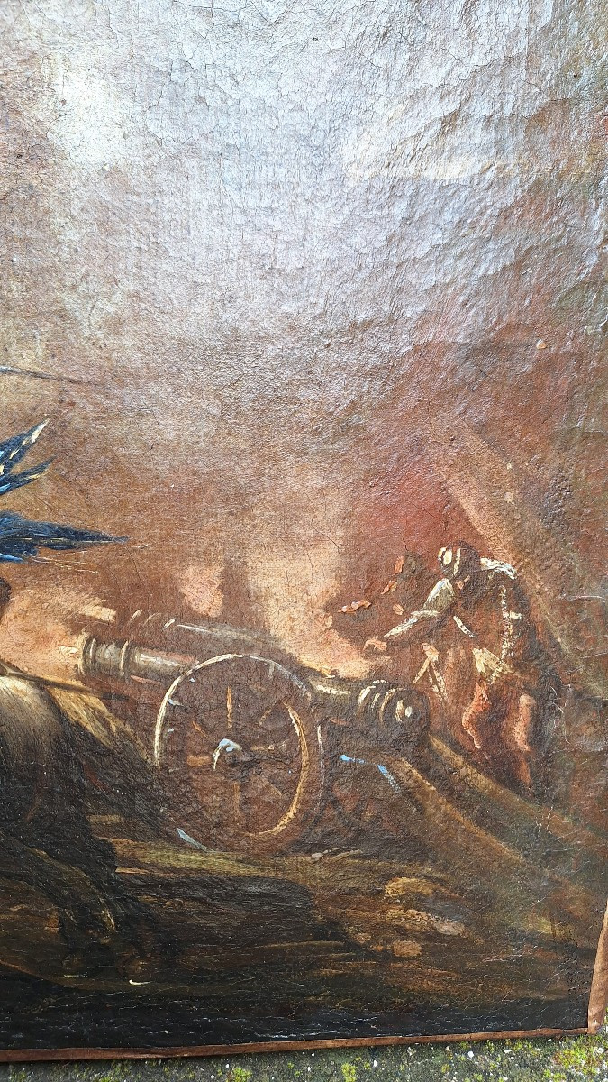 Tableau scène de bataille XVIIéme siècle-photo-4