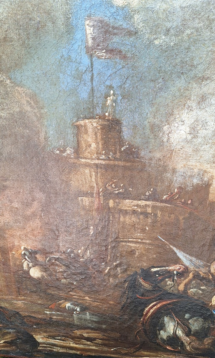 Tableau scène de bataille XVIIéme siècle-photo-1