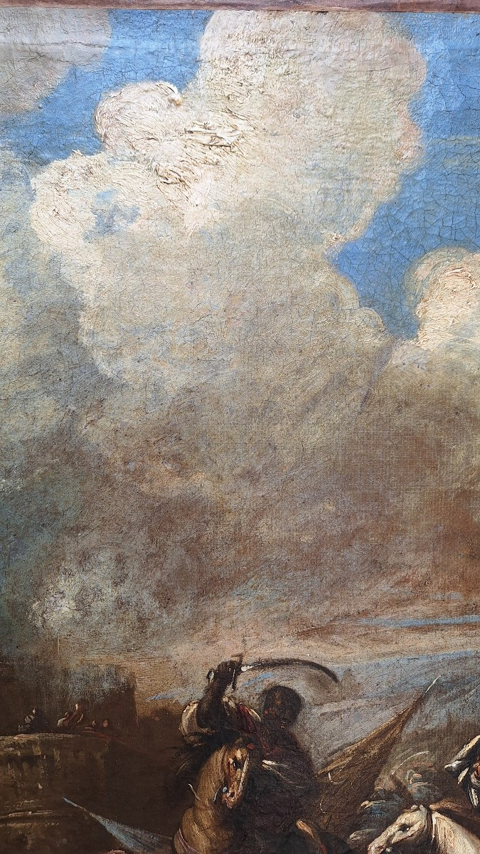 Tableau scène de bataille XVIIéme siècle-photo-3