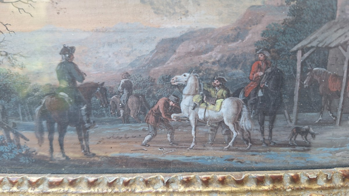 Paire de gouaches du 17éme siecle -photo-3