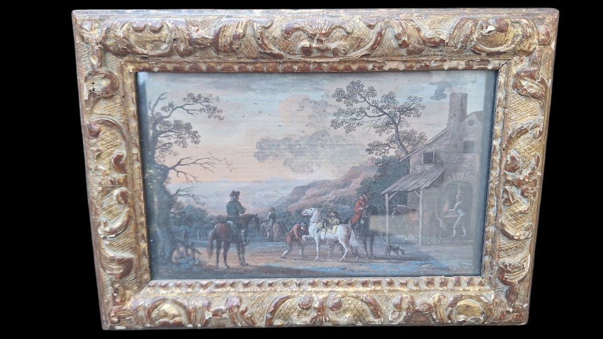 Paire de gouaches du 17éme siecle 