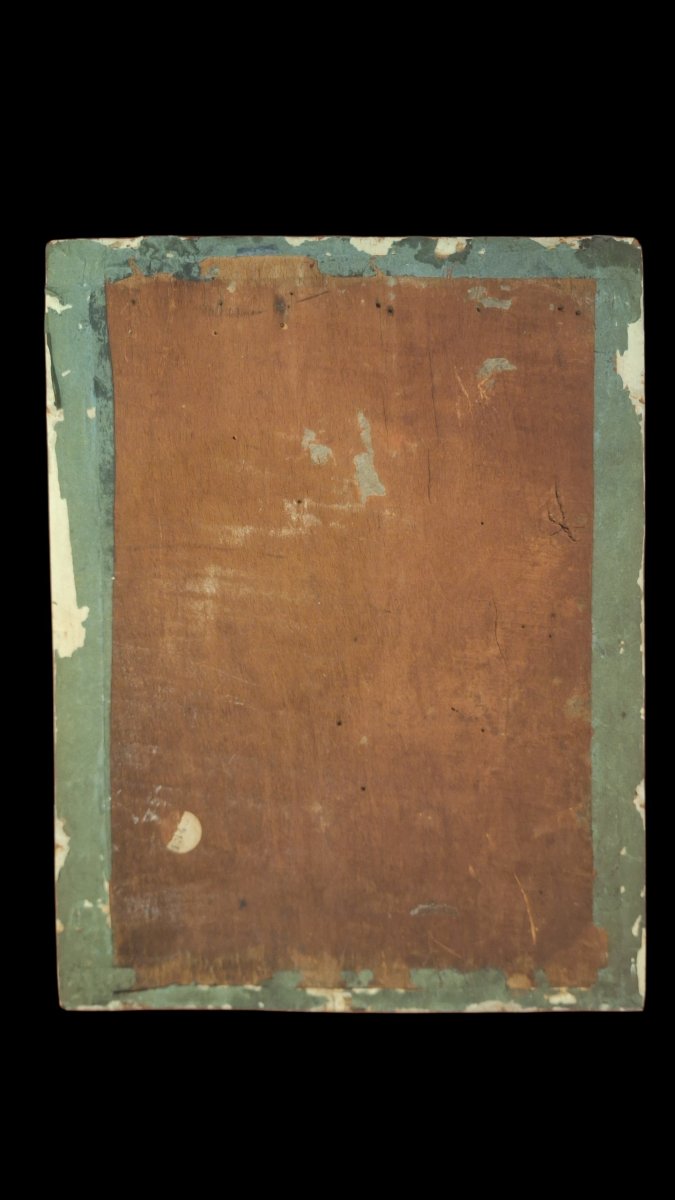 Huile sur parchemin XVIIIéme siecle-photo-3