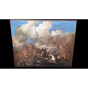 17th Century Battle Scene Painting
