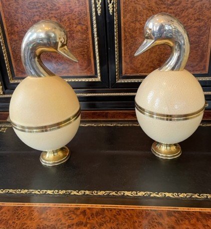 Pair Of Ostrich Duck Egg Boxes